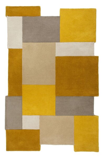 Flair Rugs koberce Ručne všívaný kusový koberec Abstract Collage Ochre / Natural - 200x290 cm
