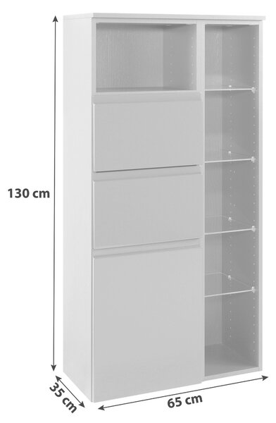 STREDNE VYSOKÁ SKRINKA, grafitová, 65/130/35 cm Held - Kúpeľňové skrinky, Online Only