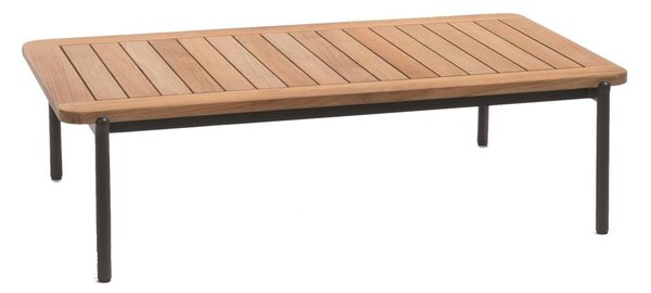 Diphano Konferenčný stolík Omer, Diphano, obdĺžnikový 120x75x34 cm, rám hliník farba šedočierna (lava), doska teak
