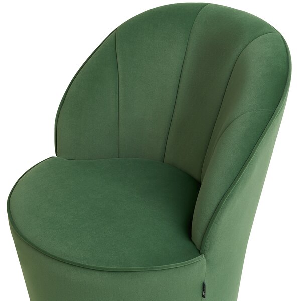 Kreslo zelené okrúhle klubové zamatové zlatý kovový podstavec obývacia izba spálňa retro glamour štý