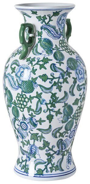 Váza na kvety biela a modrá z porcelánu dekoratívny doplnok starožitný vintage dizajn