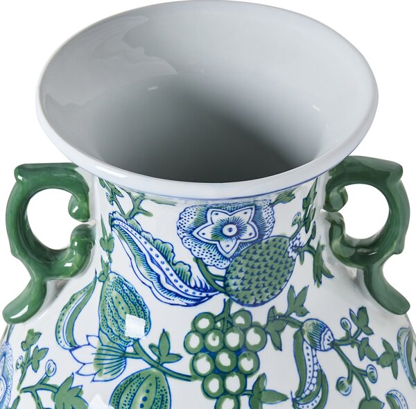 Váza na kvety biela a modrá z porcelánu dekoratívny doplnok starožitný vintage dizajn
