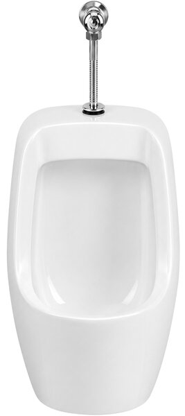 CERANO - Závesný pisoár Vulcan - vrátane tlačného ventilu - lesklá biela - 48x29 cm