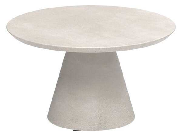 Royal Botania Betónový odkladací bočný stolík Conix, Royal Botania, okrúhly 60x35 cm, podnož betón cement grey, doska teak