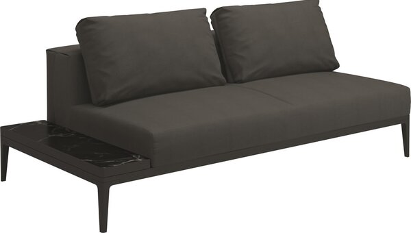 Gloster Ukončovací diel pravostranný/ľavostranný s keramickým stolíkom Grid, Gloster, 206x103x85 cm, rám hliník farba meteor, keramika dekor Nero, sedáky kat. B farba podľa vzorkovníka