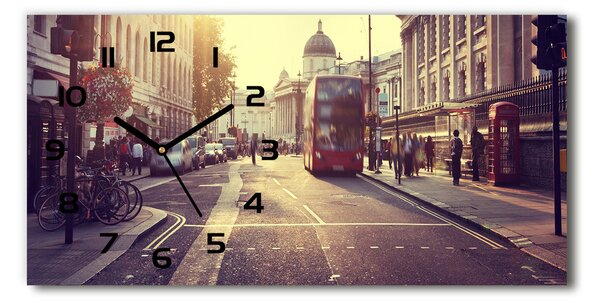 Vodorovné Moderné sklenené hodiny na stenu Londýn