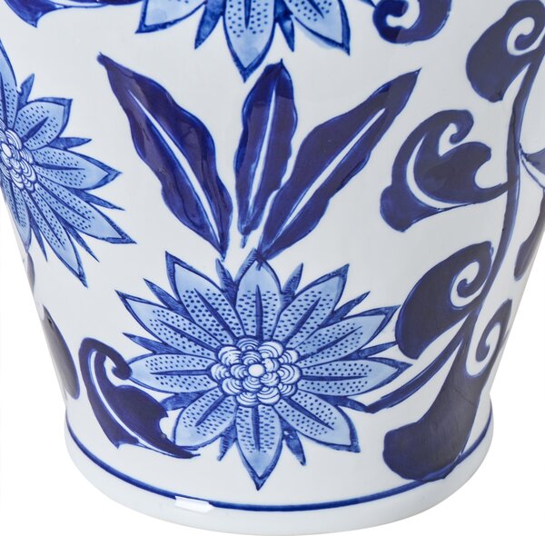 Váza na kvety biela a modrá z porcelánu dekoratívny doplnok starožitný vintage dizajn