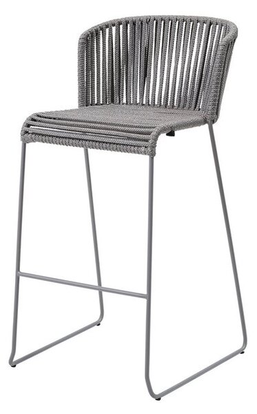 Cane-line Barová stolička Moments, Cane-line, 54x58x101 cm, rám kov, výplet lanko Soft Rope grey