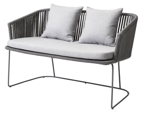 Cane-line Jedálenská lavica Moments, Cane-line, 126x64x76 cm, rám kov, výplet lanko Soft Rope grey, bez sedákov