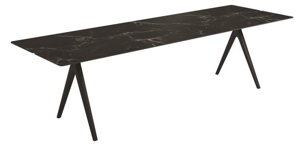 Gloster Jedálenský stôl Split, Gloster, obdĺžnikový 280x92x73 cm, rám hliník farba meteor, doska keramika dekor Nero