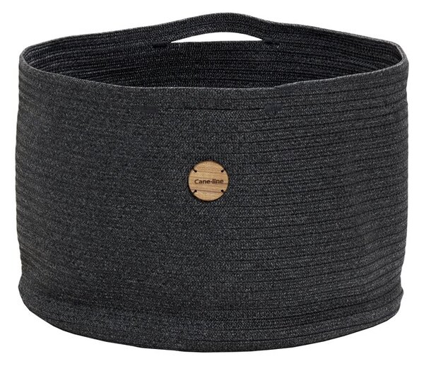 Cane-line Úložný kôš veľký Soft, Cane-line, okrúhly 50x34 cm, vonkajšia látka Soft Rope tmavosivá