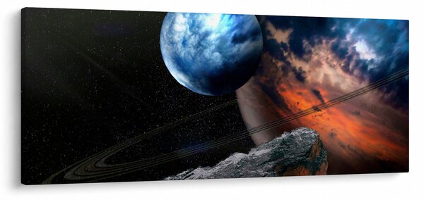 Obraz planéty vo vesmíre (120x50 cm)