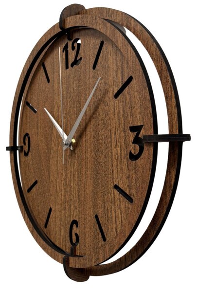 Hodiny z orechového dreva pre moderný interiér| SENTOP HDF0601-ORECH-WENGE