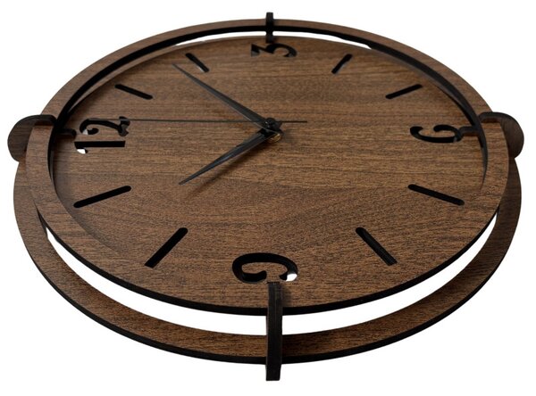 Hodiny z orechového dreva pre moderný interiér| SENTOP HDF0601-ORECH-WENGE