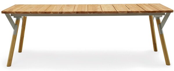 Varaschin Jedálenský stôl znížený Link, Varaschin, obdĺžnikový 160x90x66 cm, rám kov, nohy teak, doska HPL kat. A, farebné prevedenie podľa vzorkovníka