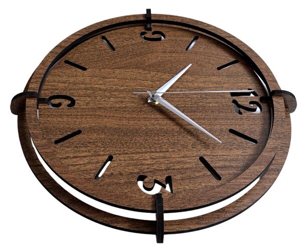Hodiny z orechového dreva pre moderný interiér| SENTOP HDF0601-ORECH-WENGE