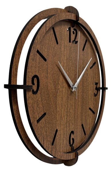Hodiny z orechového dreva pre moderný interiér| SENTOP HDF0601-ORECH-WENGE