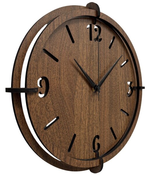 Hodiny z orechového dreva pre moderný interiér| SENTOP HDF0601-ORECH-WENGE