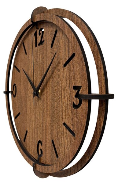 Hodiny z orechového dreva pre moderný interiér| SENTOP HDF0601-ORECH-WENGE