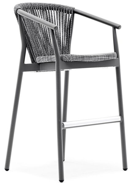 Varaschin Barová stolička Smart, Varaschin, 61x61x109 cm, rám hliník, výplet textilén a lanko, farebné prevedenie podľa vzorkovníka, bez sedáka
