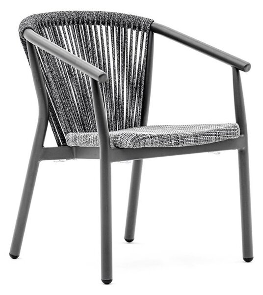 Varaschin Jedálenské kreslo nižšie Smart, Varaschin, 59x60x73 cm, rám hliník, výplet textilen a šnúrka, farebné prevedenie podľa vzorkovníka, bez sedáka a opierkového vankúša