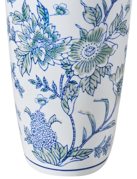 Váza na kvety biela a modrá z porcelánu dekoratívny doplnok starožitný vintage dizajn