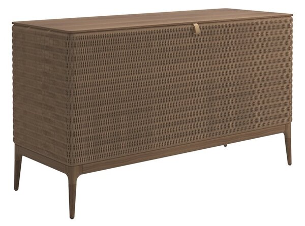 Gloster Vonkajšia truhlica Lima, Gloster, 165x95x93,5 cm, rám teak, výplet umelý ratan farba wheat
