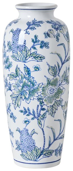 Váza na kvety biela a modrá z porcelánu dekoratívny doplnok starožitný vintage dizajn
