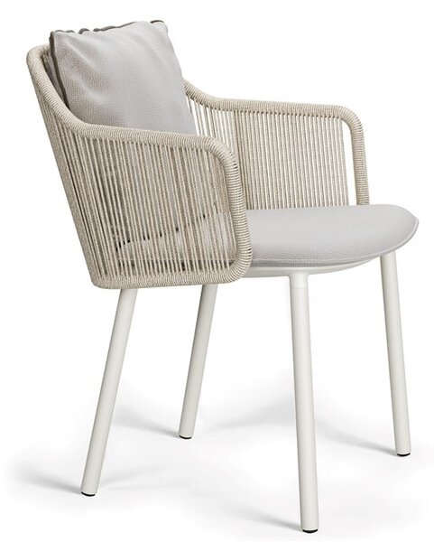 Tribu Jedálenské kreslo Senja, Tribu, rám hliník farba linen, výplet farba linen, bez podušiek