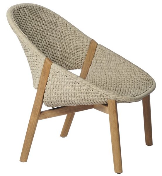 Tribu Nízke teakové kreslo Elio, Tribu, rám teak, výplet lankový linen, bez sedáka