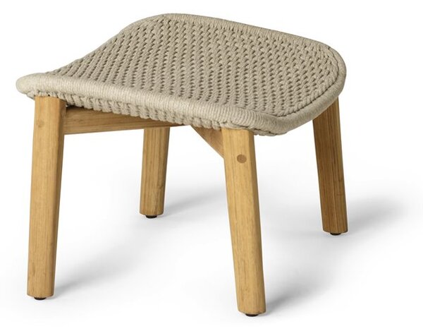 Tribu Podnožka Elio, Tribu, rám teak, výplet lankový linen, bez sedáku