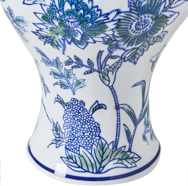 Váza na kvety biela a modrá z porcelánu dekoratívny doplnok starožitný vintage dizajn