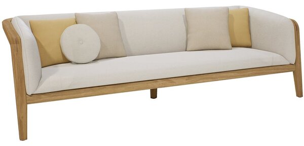 Manutti Teaková 3-miestna pohovka Sunrise, 234x87x70 cm, Manutti, rám brushed teak, bez sedákov