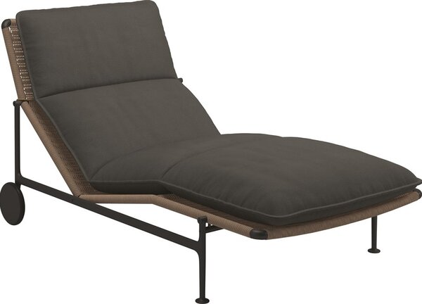 Gloster Lehátko relaxačné Zenith, Gloster, 157x89,5x85 cm, rám hliník farba meteor, výplet umelý ratan farba wheat, sedáky vonkajšia látka kat. B farba podľa vzorkovníka