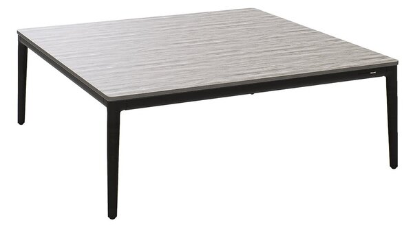 Manutti Konferenčný stolík Zendo Sense, Manutti, štvorcový 96x96x35 cm, rám hliník biely white, doska brushed teak