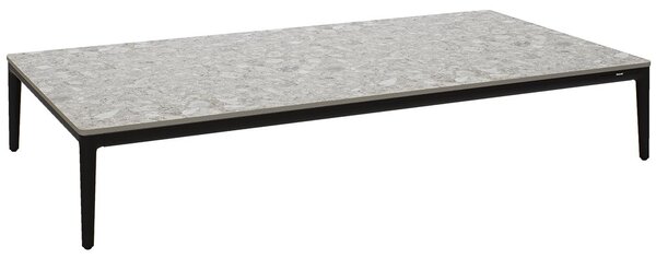 Manutti Konferenčný stolík Zendo Sense, Manutti, obdĺžnikový 150x80x25 cm, rám hliník biely white, doska brushed teak