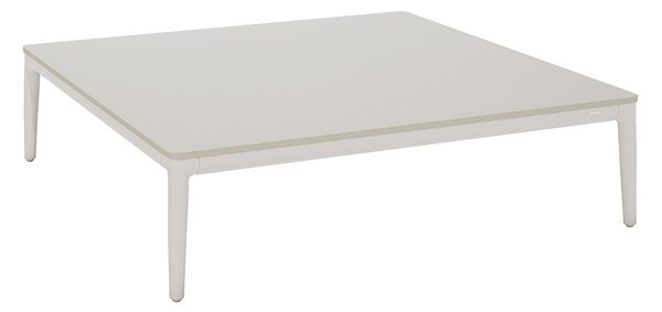 Manutti Konferenčný stolík Zendo Sense, Manutti, štvorcový 96x96x25 cm, rám hliník biely white, doska brushed teak