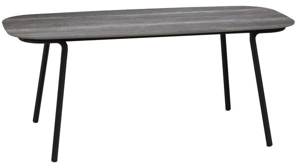 Manutti Zvýšený jedálenský stôl Minus, Manutti, oválny 220x100x90 cm, rám hliník šedočierna lava, doska keramika 12 mm dekor podľa vzorkovníka