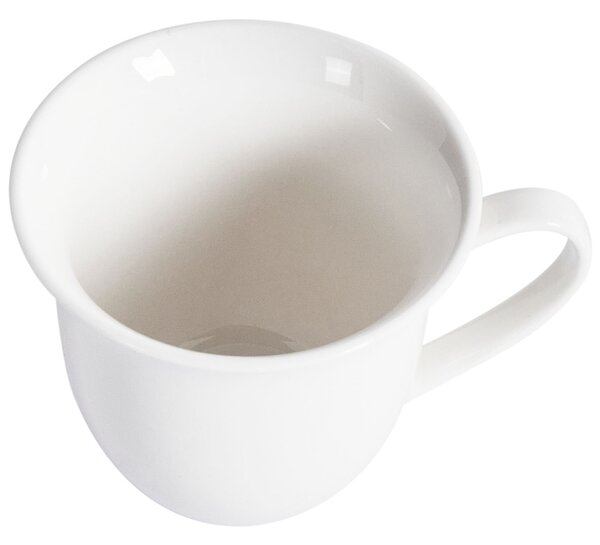 Sada 8 šálok s podšálkami biela porcelán kaolín lesklá povrchová úprava pre 8 osôb šálky na čaj klasický dizajn kuchyňa jedáleň