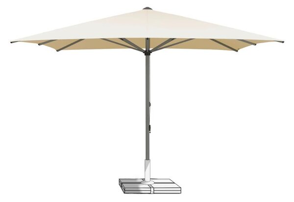 Suncomfort Profesionálny slnečník Gastrofit, Suncomfort, štvorcový 400x400 cm (4x4 m), poťah polyester farba svetlá krémová