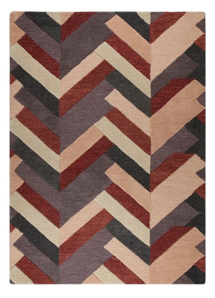 Flair Rugs koberce Ručne všívaný vlnený kusový koberec V & A Salon Red / Grey - 200x290 cm