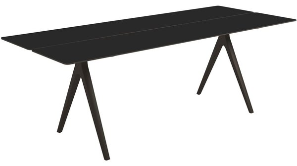 Gloster Hliníkový jedálenský stôl Split, Gloster, obdĺžnikový 280x92x74 cm, rám hliník farba meteor, doska hliník farba meteor