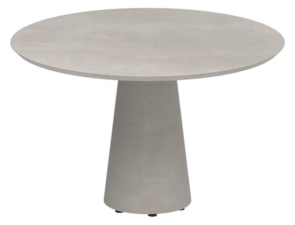 Royal Botania Betónový jedálenský stôl Conix, Royal Botania, okrúhly 120x75 cm, podnož betón cement grey, doska teak