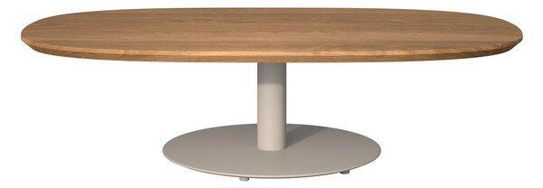 Tribu Konferenčný stolík T-Table, Tribu, oválny 136x80x35 cm, rám lakovaná nerezová farba white, doska teak