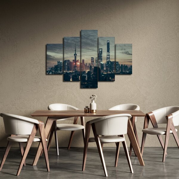 Obraz mesta za súmraku (150x105 cm)
