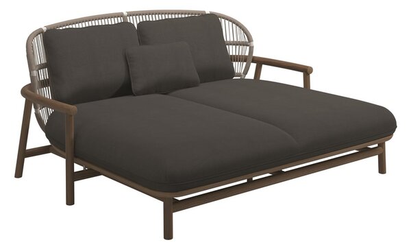 Gloster Vonkajšia posteľ s nízkou opierkou Fern, Gloster, 170x145x79 cm, rám teak/hliník farba white, výplet lanko Dune, čalúnenie vonkajšia látka kat. B, farba podľa vzorkovníka