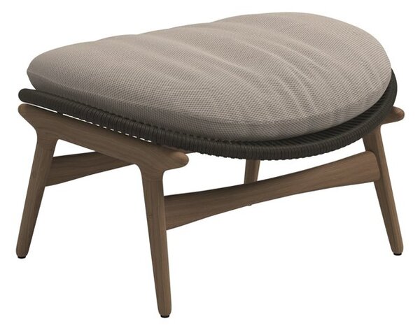 Gloster Podnožka Bora, Gloster, 85x69x44 cm, rám teak, výplet umelý ratan svetlý Sorrel, sedáky kat. B farba podľa vzorkovníka
