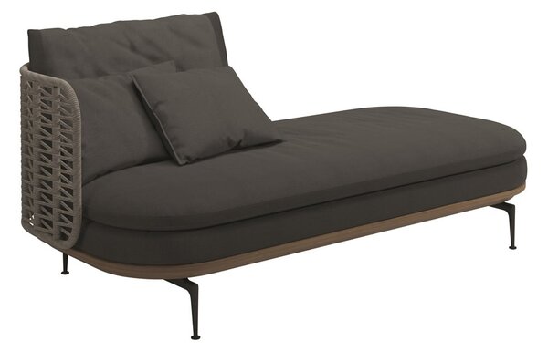 Gloster Relaxačný posteľový diel ľavostranný s nižšou opierkou Mistral, Gloster, 204x94x80 cm, rám hliník farba meteor, výplet umelý ratan farba Koala, sedáky vonkajšia látka kat. B farba podľa vzorkovníka