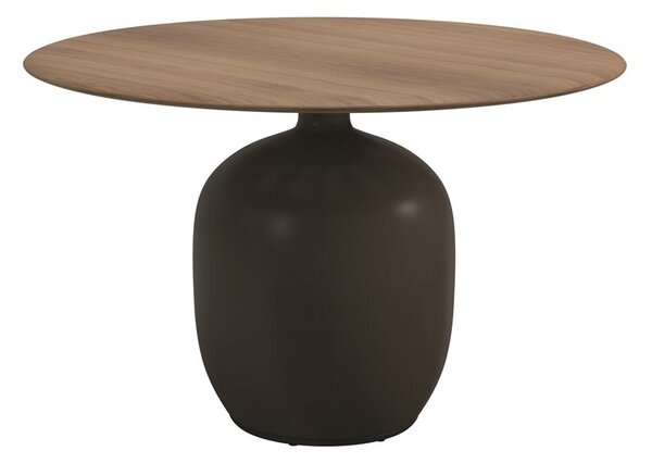 Gloster Jedálenský stôl Kasha, Gloster, okrúhly 120x74,5 cm, podstavec glazovaná keramika farba Earth, doska teak