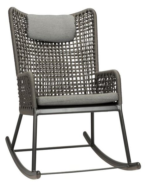 Stern Hojdacie kreslo Greta, Stern, 64x100x106 cm, rám lakovaný hliník antracit, lankový výplet platina, rýchloschnúca výplň, vonkajšia látka silk grey